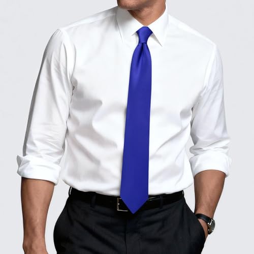 Image of Hi-Tie Men's Extra Long Solid Satin Tie Set 63 Inch /70 Inch Formal Necktie