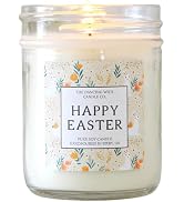 The Dancing Wick Candle Co. Happy Easter Candle – Magnolia & Peony Floral Scent – 8 oz Hand-Poure...