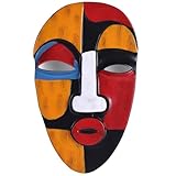 1 Sculpture abstraite de visage humain – Masque minimaliste moderne pour décoration murale d\'intérieur – Art mural pop vintage pour chambre à coucher, salle de bain, salon – Figurines en résine (B)