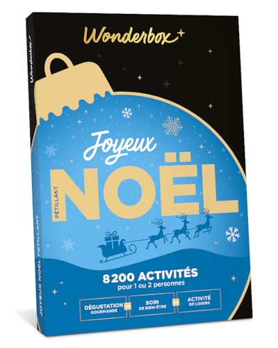 Coffret cadeau Wonderbox à glisser sous le sapin pour vivre des instants pétillants en duo