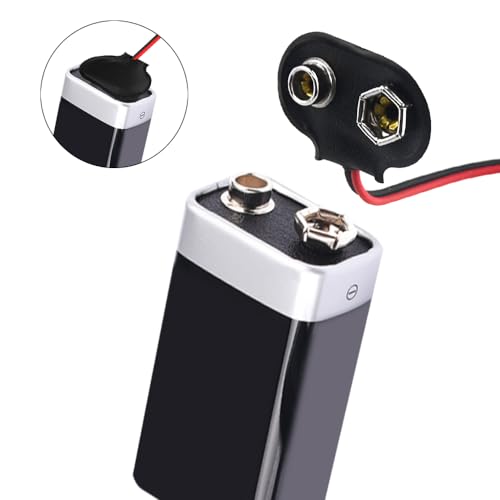 WMYCONGCONG 20 Stück 9V-Batterie-Clip-Anschluss mit zwei Krokodilklemmen 9V-Batterieanschluss auf zwei Krokodilklemmen Kabel 15 cm