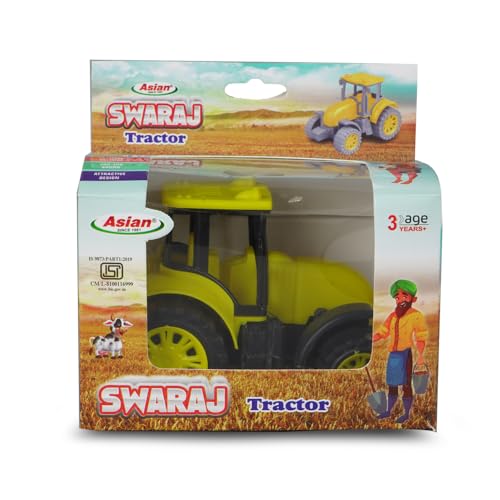 Image of Asian Portable Plastic Pull Back Swaraj Tractor Toy for Kids Pack of 1 (Multicolor)