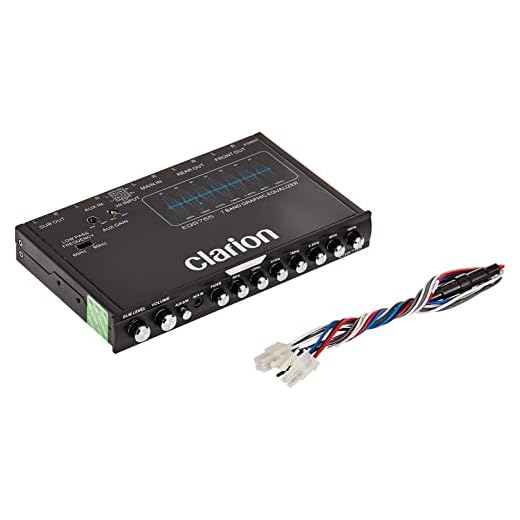 Clarion EQS755 7-Band Car Audio Graphic Equalizer with Front 3.5mm Auxiliary Input, Rear RCA Auxiliary Input and High Level Speaker Inputs