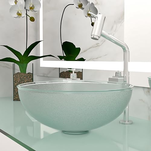 Cuba Pia De Apoio Vidro Redonda 29cm Para Banheiro Lavabo