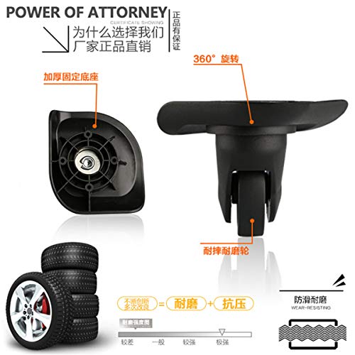 Trunk Wheels,Luggage Wheels Replacement, 360 Degree Swivel Luggage Mute Wheel Suitcase Replacement Repair Wheels Parts Spinner (W126#)3