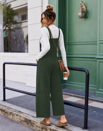 Ekouaer Corduroy Overalls for Women Casual Loose Jumpsuits with Pocket - image 3