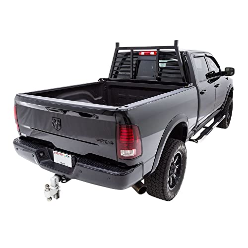 ELEVATE OUTDOOR Half-Louvered Steel Headache Rack - Universal Design for 59\" - 74.5\" Pickup Truck Bed Width - Black Powder Coat - Thumbnail 2
