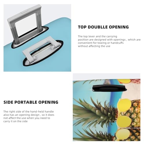 Yellow Geometric Pineapple Luggage Cover Elastic Washable Suitcase Cover Anti-Scratch Suitcase Protector Spandex Luggage Protector Travel Baggage Covers for 18-32 inch Luggage, X-Large4