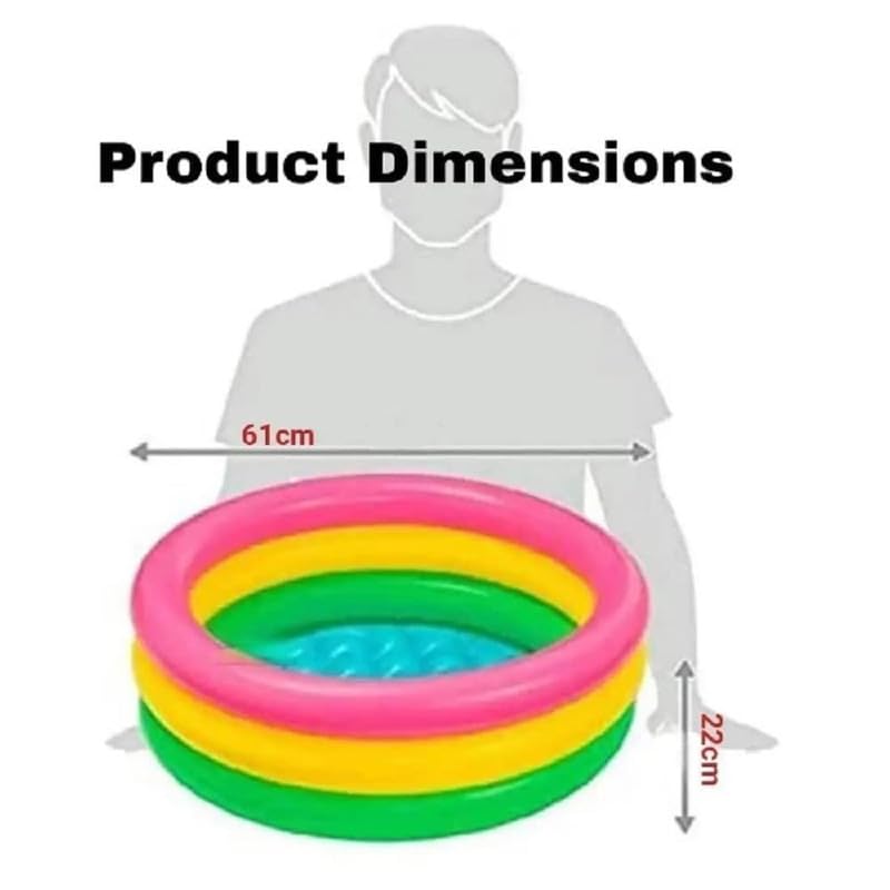 Image of New Combo Inflatable Kids Bath Tub Swimming Pool with High Output Air Balloon Pump Water Swimming Pool (Multi Color)