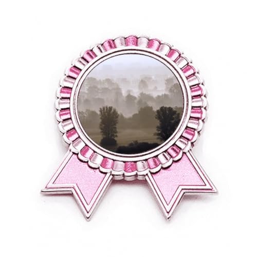 Broche rose morning grass land fog sun en métal style bohème chic