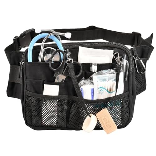 Women's Nursing Fanny Pack with Multi-Pocket Organizer - Ideal Nurse Waist Bag for Daily Essentials, Nurse Tool Belt for Effortless Carry (Pink, Large)