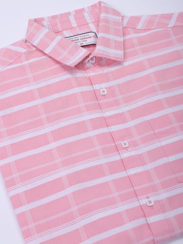 Image of The Indian Garage Co Men Slim Fit Checkered Full Sleeves Cutaway Collar Casual Shirt