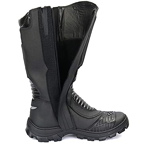 Bota Coturno Tratorado Cano Longo Tatica Militar Motociclista Com Ziper (43)