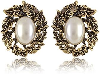 Shining Diva Cinderella Collection Metal Stud Earring For Women (White) (R1450Er)