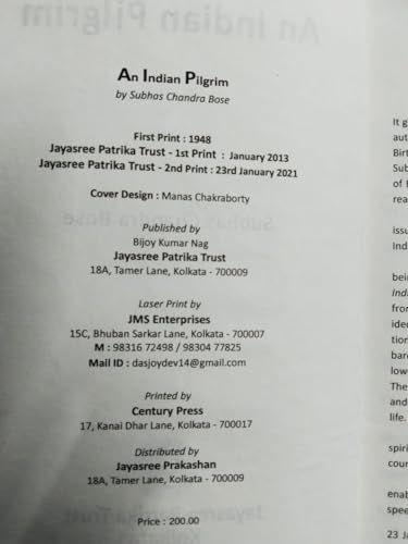 Image of An Indian Pilgrim - An Unfinished Autobiography.........
