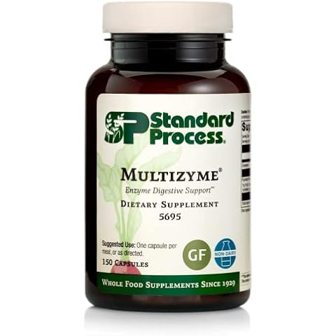 Standard Process Multizyme - Whole Food Pancreas Support, Pancreatin Digestive Enzymes, Digestive Health and Pancreatic Enzymes with Cellulase, Papain, Amylase, Lipase and More - 150 Capsules Cover