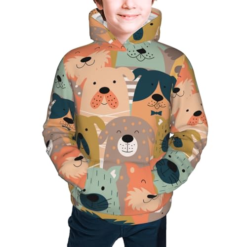 Colorful Dogs Kid Hoodies Boys Sweatshirts Girls Pullover with Pocket3