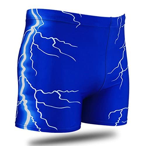 Black, XL : Men Male Lightning Prints Swimming Trunks Briefs Beach Swim Wear Swimsuit Bathing Suit Boxer Shorts Pants Swimwear Plus Size-image-23