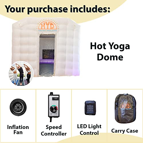 The Hot Yoga Dome - Portable, Lightweight Easy Set Up Inflatable Hot Yoga Dome Home Yoga Studio, Hot Yoga Equipment For Indoor & Outdoor, Yoga & Exercise At Home, Hot Air Bubble Tent (Tiny No/Window) #TOP1