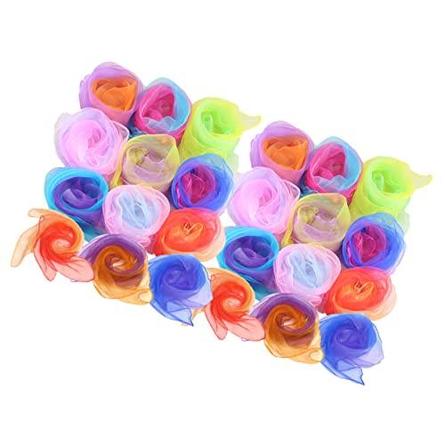 Dance Scarves for Boys and Girls 60cmx60cm Graduated Silk Scarves for Juggling and Stage Performance Random