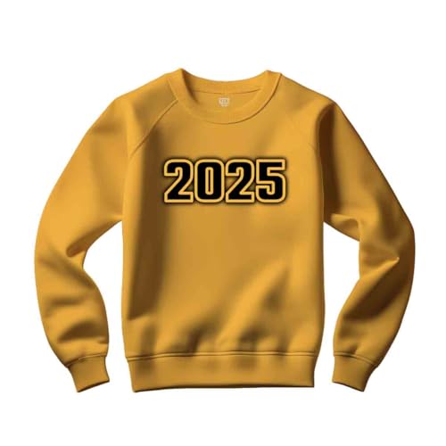 Sweatshirt mixte 2025 jaune d'or aux finitions soignées et durables