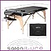 Saloniture Professional Portable Folding Massage Table with Carrying Case - Black