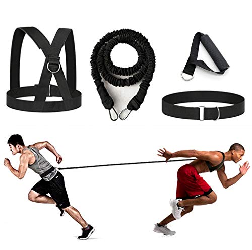 YNXing 4-Pcs Bungee Resistance Cord Set Fit Solo of Partner Geweldig voor Taekwondo Hockey Tennis Voetbal Basketbal Schermen Laterale Beweging Sprint Overspeed Training