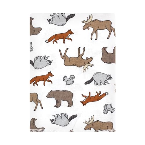 Image of Hudson Baby Unisex Baby Cotton Poly Flannel Burp Cloths Bundle, Animal Adventure, One Size