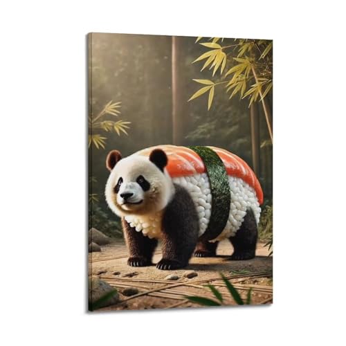 Poster panda moderne tableau toile decors muraux noirs et blancs salon chambre 20x30