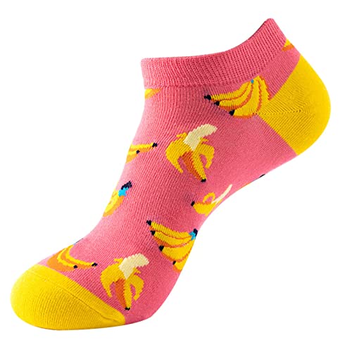 2 Pairs Womens Girls Novelty Funny Cute Ankle Socks 3D Print Pattern Design Colorful Cotton Low Woman Socks, D, One Size