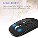 AE WISH ANEWISH Bluetooth Maus fur Mac/iPad/iPhone/PC/Computer, wiederaufladbar geräuschlos Mini Kabellose Maus für Windows/Linux/Android, 3 DPI Einstellbares Bluetooth 5.0 LED