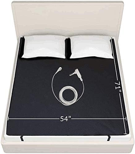 Grounding Mat, Grounding Sleep Mat 54’’x 71’ Perforated Design 100% Conductive Carbon Leatherette Grounding Mats, Fits for Full Size