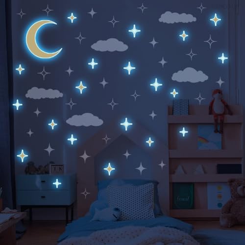 Calcomanías removibles luna y estrellas para pared miniatura 5