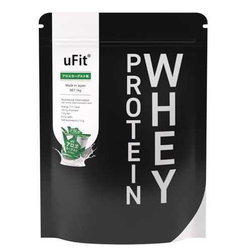 【日本国内製造】uFit Whey Protein ホエイプロテイン WPC 人工甘味料不使用 アロエヨーグルト 1kg 甘さ控えめ 溶けやすい 植物由来甘味料 ステビア アンチドーピング認証 プロアスリート 水谷隼 愛用 乳酸菌のサムネイル