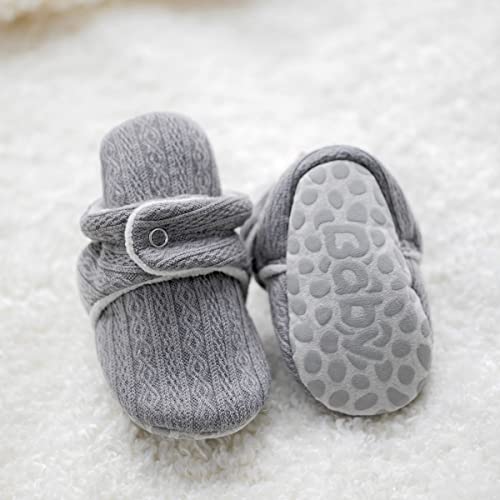 Babelvit Newborn Baby Boy Girl Soft Fleece Booties Stay On Infant Slippers Socks Shoe Non Skid Gripper Toddler First Walkers Winter Ankle Crib Shoes4