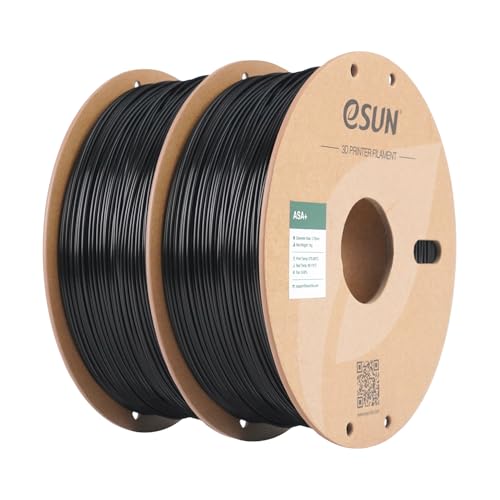 eSUN ASA+ Filament 1.75mm Wetterfestes 3D Drucker Filament für Funktionsbauteile im Außenbereich 1KG Spule 3D Druck Filament für 3D Drucker (Schwarz+2KG 2KG)