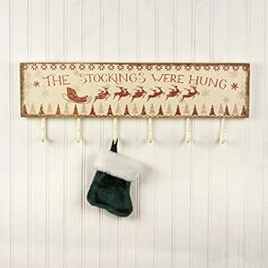 Primitives by Kathy Rustic Christmas Stockings were Hung 6-Hook Board Primitives by Kathy Rustic Christmas Stockings were Hung 6 Hook Board
