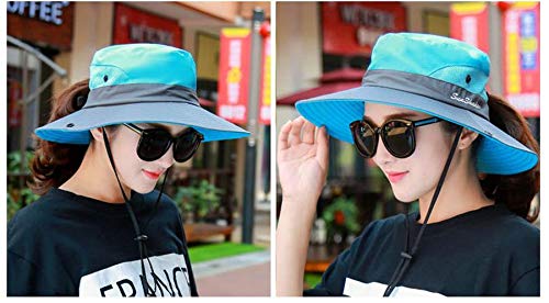 Outdoor Upf 50+ Uv Sun Protection Waterproof Breathable Wide Brim Bucket Sun Hat For Men/Women (Blue) #TOP3