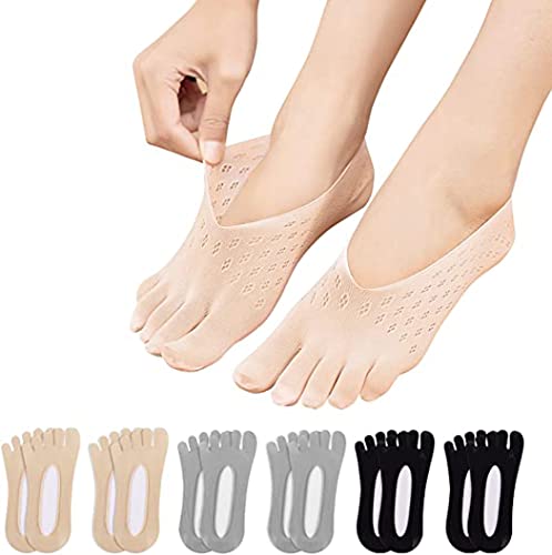 6 pares de meias de compressão ortopédica, femininos cinco dedos, meias de dedo dividido,meias de io