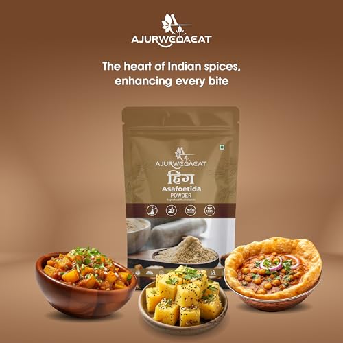 Image of AJURWEDAEAT Organic Asafoetida Powder 100g | Natural Hing for Cooking | Pure & Aromatic Spice | Pack of 1 | Origin: India