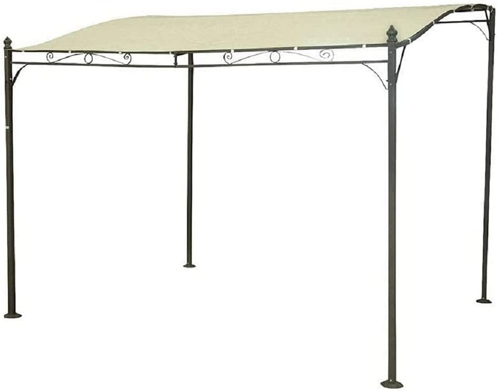 Pergola a Muro 3x2,​5 mt con Telo Idrorepellente Tettoia Beige Copertura