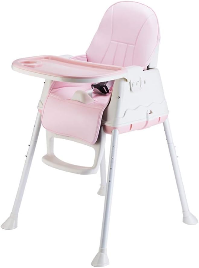 MMAXZ Children's Dinette,Children Child Chair Foldable Portable Child Seat Dining Chair Dinette Versatile Children(Color : Pink, Size : 60 * 53 * 87.5cm)