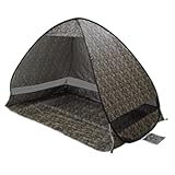 Tienda de campaña de playa, refugio solar desplegable totalmente automático con protección UV, tienda de campaña de apertura rápida para uso en la playa al aire libre (estampado de leopardo)