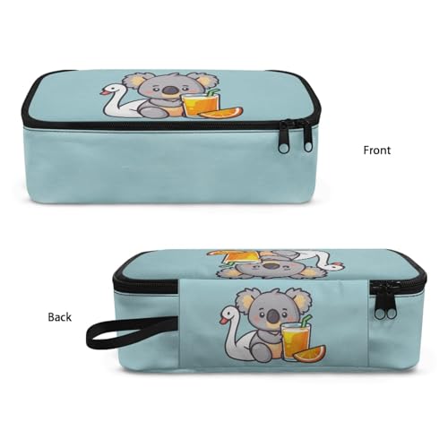 Image of Cute Koala Girls Large Pencil Pouch for Preschool Kids Large Pencil Case for 2Nd 3Rd Children Pencil Bag with External Zipper Boys Pencil Box for Toddler Ninos Coin Purse,Blue