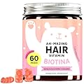 Caramelle Gommose Biotina Ah-mazing Hair – Vitamine per Capelli, Pelle e Unghie – 5000 µg di Biotina (B7), Zinco, Vitamine B6, B9, C, E – 60 Pezzi (2 Mesi), Vegane, Senza Zucchero, Bears with Benefits