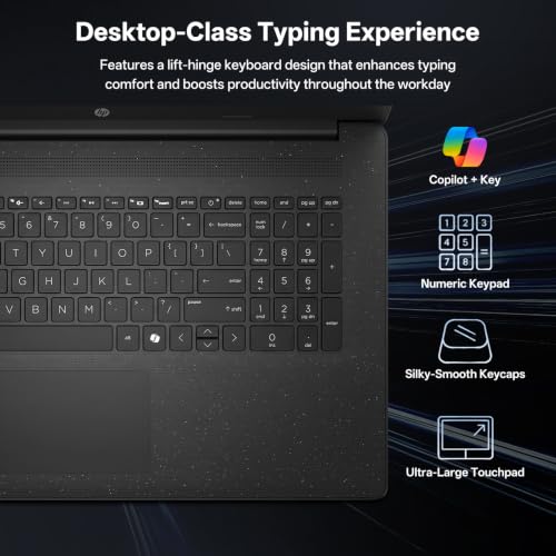 Image of HP 17.3 inch Business Copilot AI Laptop, Intel Ultra 5 255U,16GB DDR5 1TB SSD | 17.3 inch Large Display for More Workspace&AI Task, Numeric Keypad, Battery Fast charge, Wi-Fi 6, Windows 11 Home, w / PCO Cooler