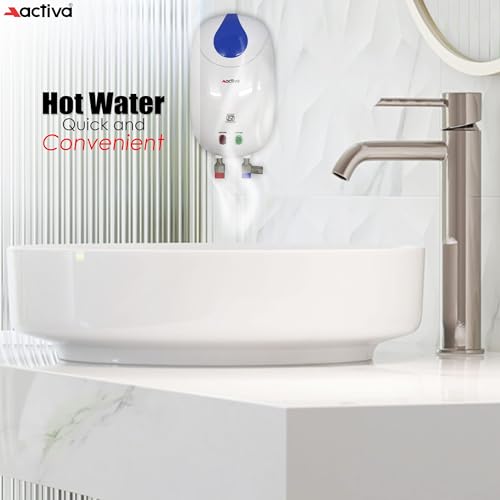 Image of ACTIVA 1 Ltr Instant 3 Kva Special Anti Rust Coated Tank Wall Mounted Geyser With Full Abs Body With 5 Year Warranty Premium (White)