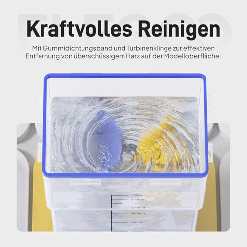 ELEGOO Mercury XS Bundle Machine Wash & Cure Separate Reinigungs- und Aushärtungsstation für große 3D-Harz-Druckmodelle mit tragbarer UV-Lampe, kompatibel mit ELEGOO Saturn und Mars