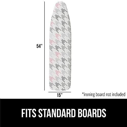 Image of Gorilla Grip Reflective Silicone Ironing Board Cover, 15x54, Fits Large and Standard Boards, Pads Resist Scorching and Staining, Elastic Edge Covers, Thick Padding, No Fasteners Needed, Houndstooth