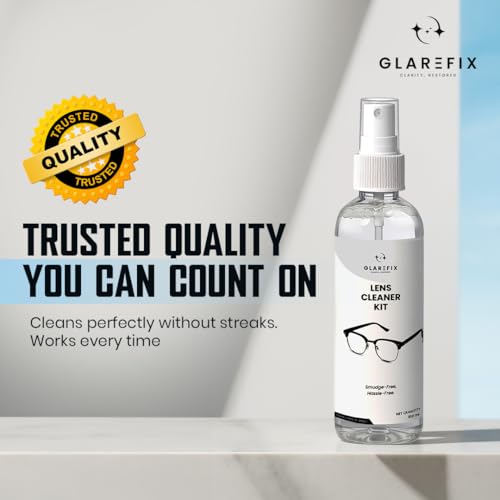 Image of Lens Cleaner Kit - 100ml Streak-Free Spray + Microfiber Cloth | Smudge-Free & Anti-Static Formula | Safe for Eyeglasses, Sunglasses, Camera Lenses & Phone Screens
